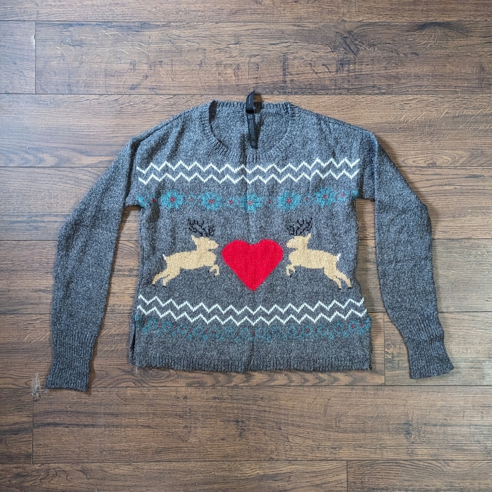 Aeropostale Cozy Reindeer Christmas Sweater Small